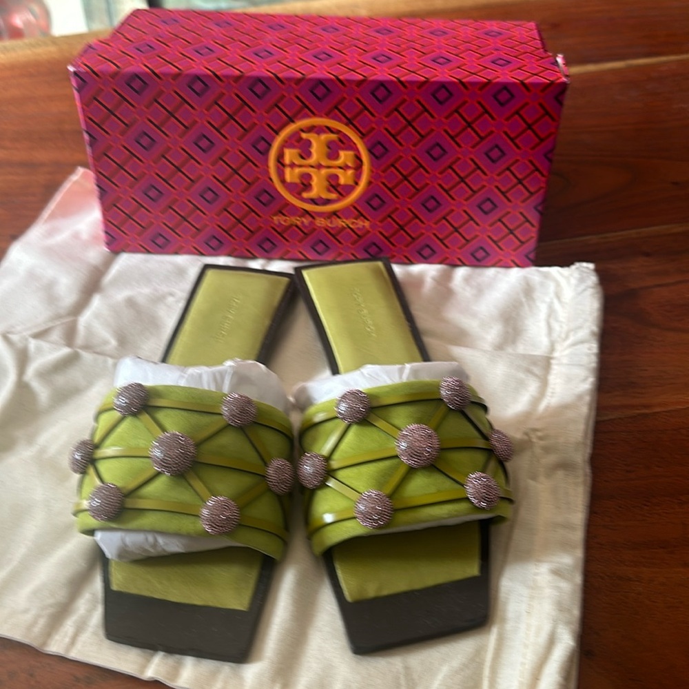 Tory Burch Crystal Bobble Flat Slide
